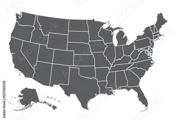 Obraz A U.S. map with the states
