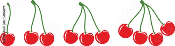 Fototapeta Cherry logo. Isolated cherry on white background