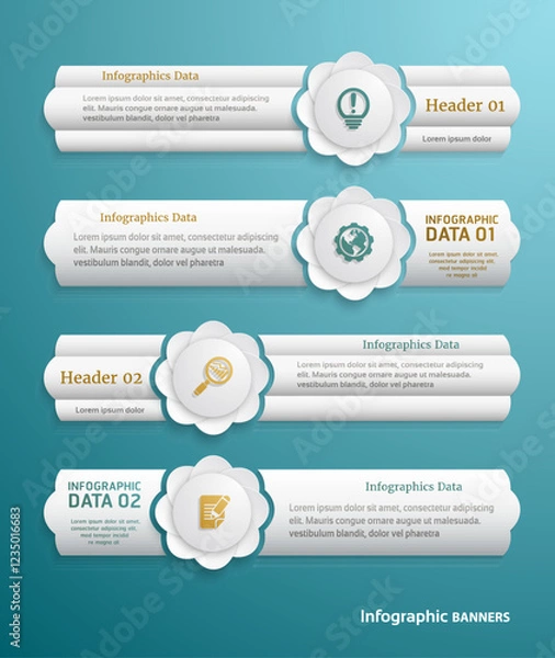 Obraz Infographic Banner Set with Creative Icons