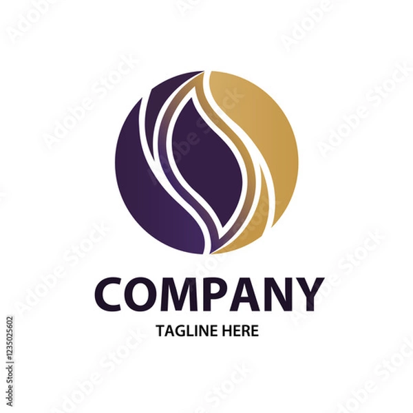 Fototapeta Abstract golden purple circular logo, abstract logo design, Abstract logo for professionals and companies, logo, icon, symbol. 