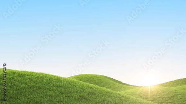 Fototapeta Green field. 3D rendering