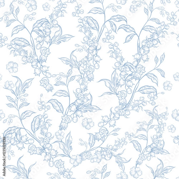 Fototapeta Graphic seamless pattern with flowers.