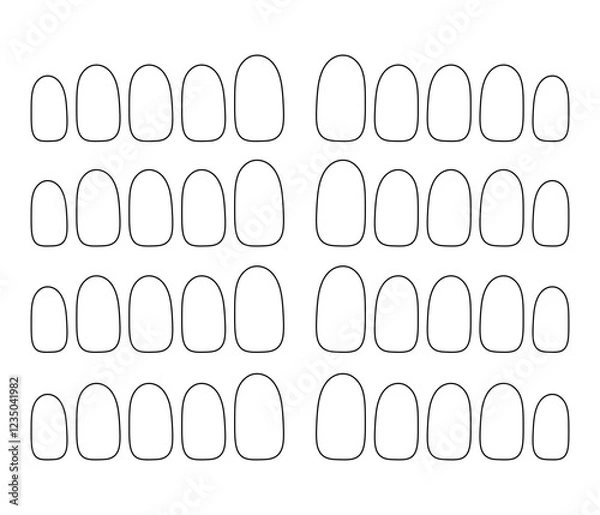 Obraz nail art template empty round nails vector