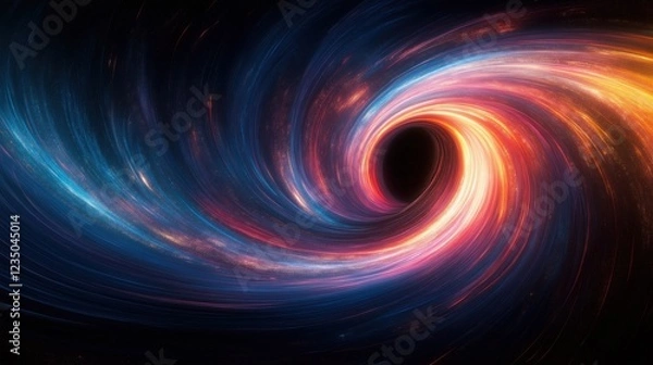 Fototapeta Abstract vortex with spiraling cosmic light trails in deep space
