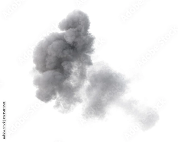 Obraz Explosion smoke cloud on transparent
