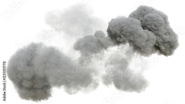 Obraz Explosion smoke cloud on transparent