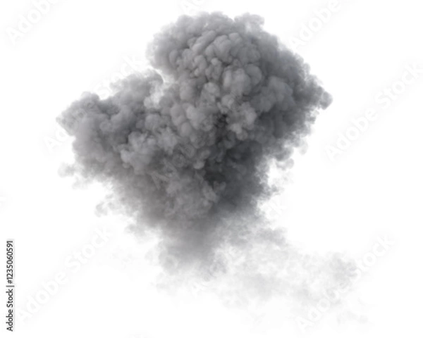 Obraz Explosion smoke cloud on transparent
