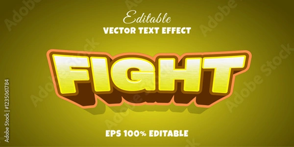 Obraz Editable text effect fight, 3d gamer and sport font style