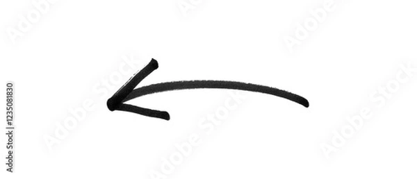 Fototapeta Hand-drawn Black marker arrow isolated on transparent background, arrow mark hand drawn. Arrows icon. Arrow drawn with black marker on white background