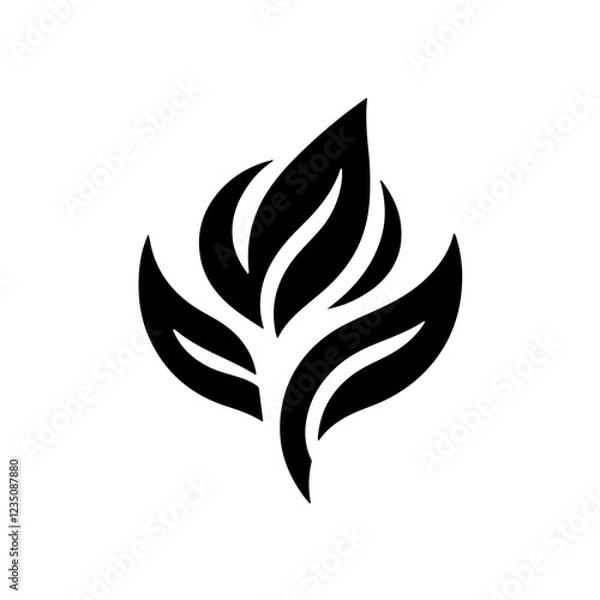 Obraz black and white leaves