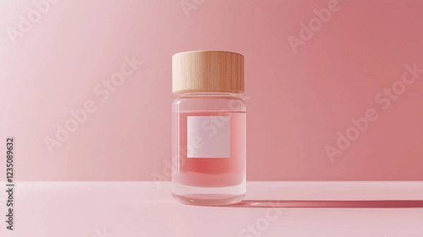 Obraz Perfume Bottle on Soft Pink Pastel Background