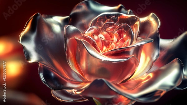 Obraz Metallic Rose for Valentine's Day