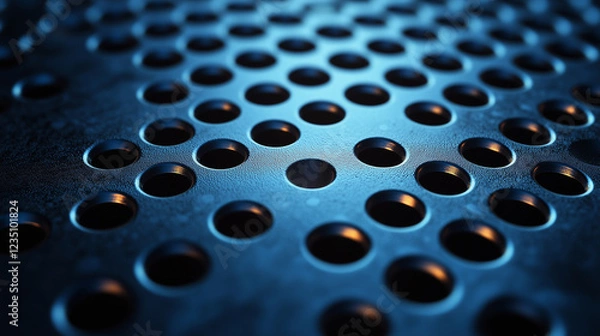 Fototapeta Dark blue metallic background with dark gray mesh pattern, vector illustration, high resolution photo, incredibly detailed, fine details