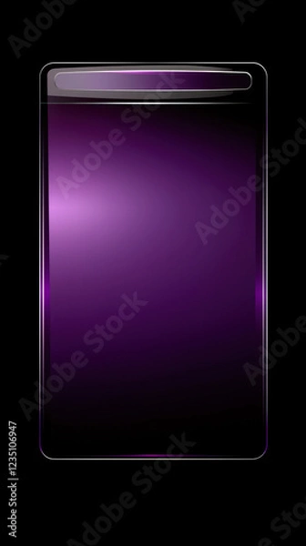 Fototapeta Elegant Purple Display: A sophisticated, glossy, purple rectangular display against a stark black background, emphasizing simplicity and a touch of mystery.