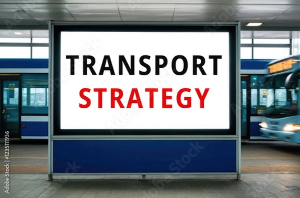 Fototapeta transport strategy text words phrase on a billboard