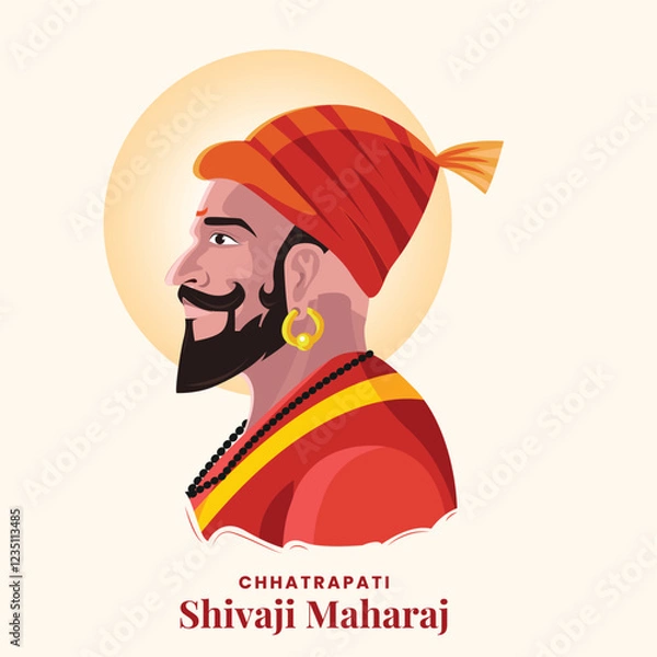 Fototapeta Happy Chhatrapati Shivaji Maharaj Jayanti Post and Banner Design. Shivaji Jayanti Celebration Background