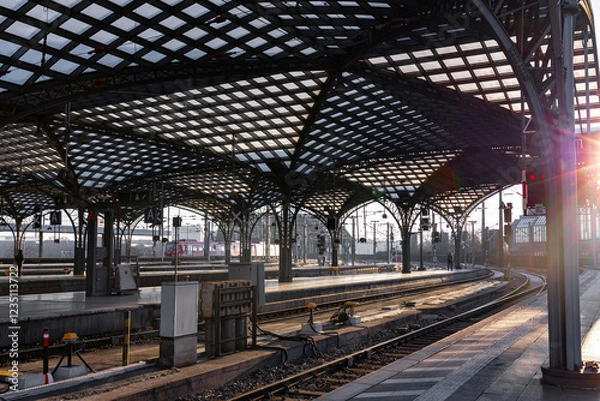 Fototapeta Hauptbahnof in Köln mit Blick auf Gleise