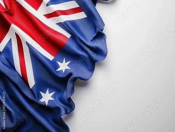 Fototapeta Majestic Australian flag displayed proudly in a grassy field