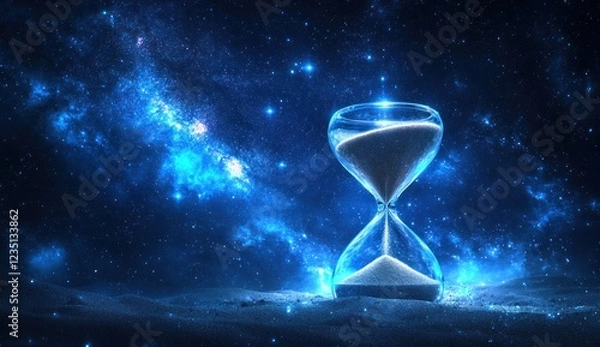 Fototapeta Cosmic Hourglass: Time's Passage in the Vastness of Space