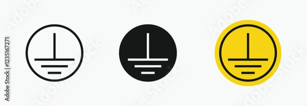 Fototapeta sets Protective earth ground symbol represents grounding in electrical systems.