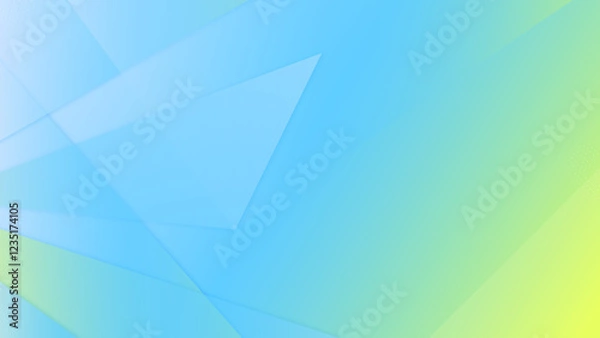 Fototapeta Abstract soft blue, yellow and green gradient geometrical shapes background design