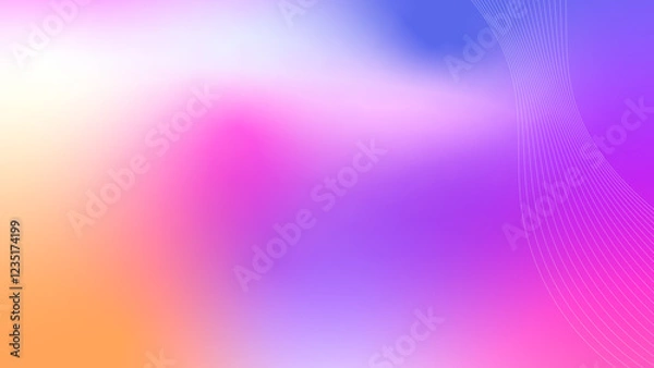 Fototapeta Abstract soft multicolor gradient mesh with lines wave background design