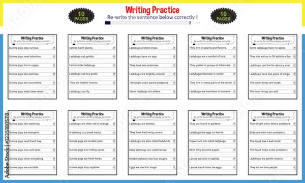 Fototapeta Make a Sentence Activity Worksheet