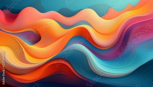 Fototapeta flowing summary shapes in colorful minimalist layout for hd backgrounds