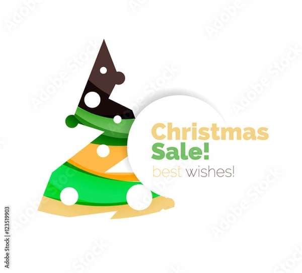 Obraz Christmas and New Year geometric banner with text