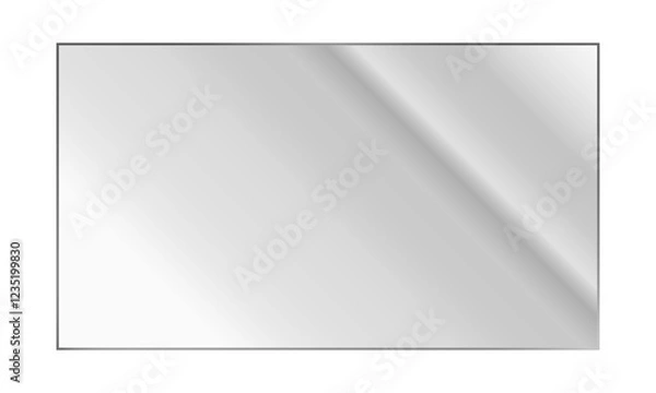 Obraz Crystal clear glass pane.  See-through plastic or acrylic sheet.  Isolated glossy surface with realistic light reflection, suitable for window, screen, or display mockups. PNG 