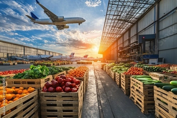 Obraz Global Fruit and Vegetable Air Freight Export