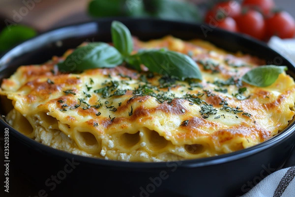 Obraz lasagna with tomato and basil