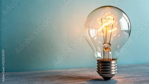 Obraz Idea concept, light bulb on empty background