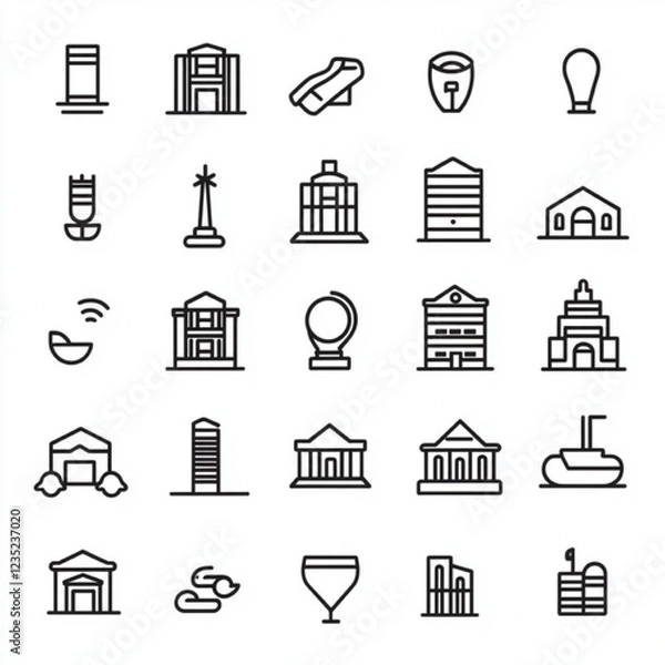 Fototapeta estate icons set