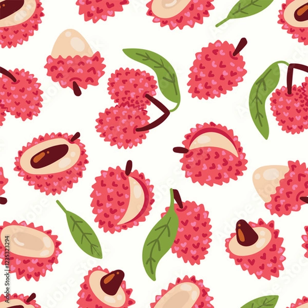 Fototapeta Modern abstract vector design with seamless Fruits pattern and unique textures, ideal for fabric, stationery, and home decor.