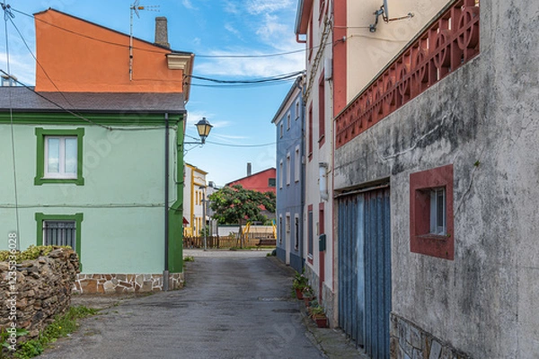 Fototapeta Colorful architecture in the village of Rinlo, Spain