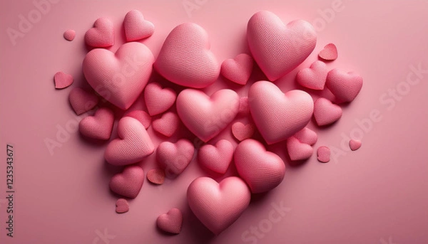 Obraz pink hearts isolated on background