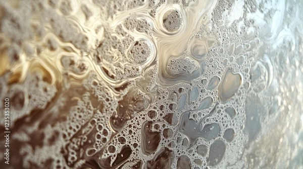 Fototapeta Abstract Close-Up of Water Droplets and Bubbles on a Surface