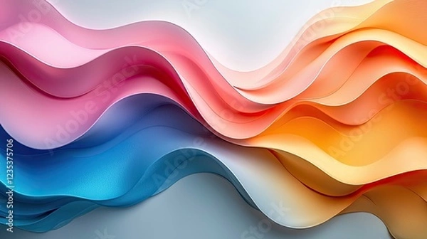 Fototapeta Abstract waves of vibrant colors flowing seamlessly across a smooth surface