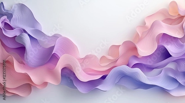 Obraz Abstract flowing waves in soft pastel colors create a serene and modern background
