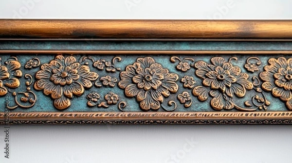 Obraz Ornate floral design on a vintage frame showcasing intricate craftsmanship