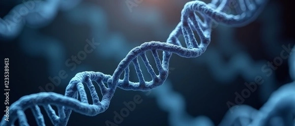 Fototapeta A double helix structure composed of nucleotides, storing genetic information