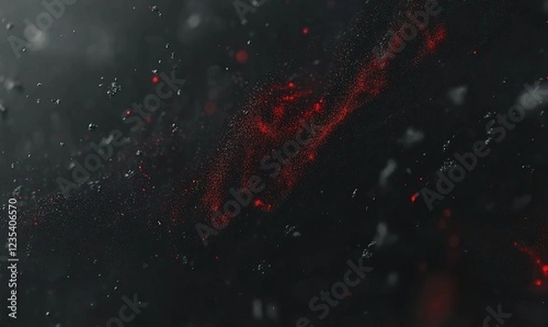 Fototapeta Red particles swirling in dark space, ideal for abstract backgrounds