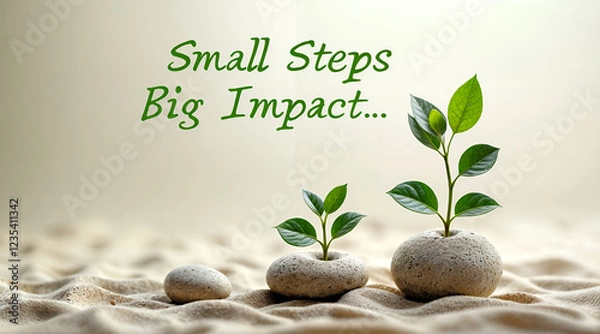 Fototapeta small steps big impact Text