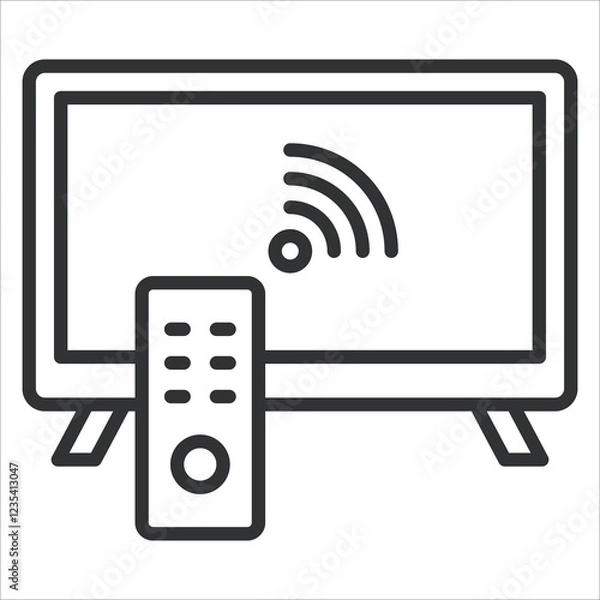 Obraz Smart Tv Icon Lineal Style. Vector Illustration Graphic Design