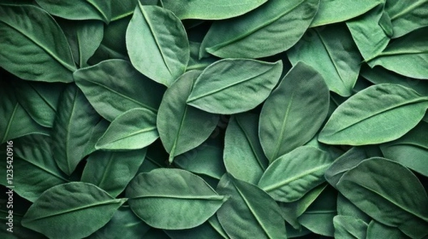 Fototapeta Green Leaf Background Texture: Lush Foliage, Natural Pattern