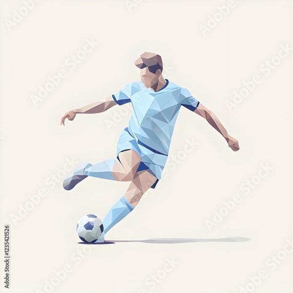 Fototapeta soccer player kicking ball