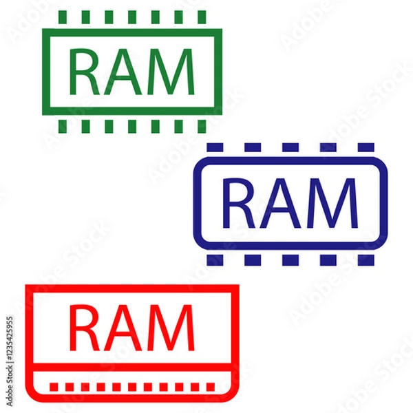 Fototapeta ram memory icon vector design templates