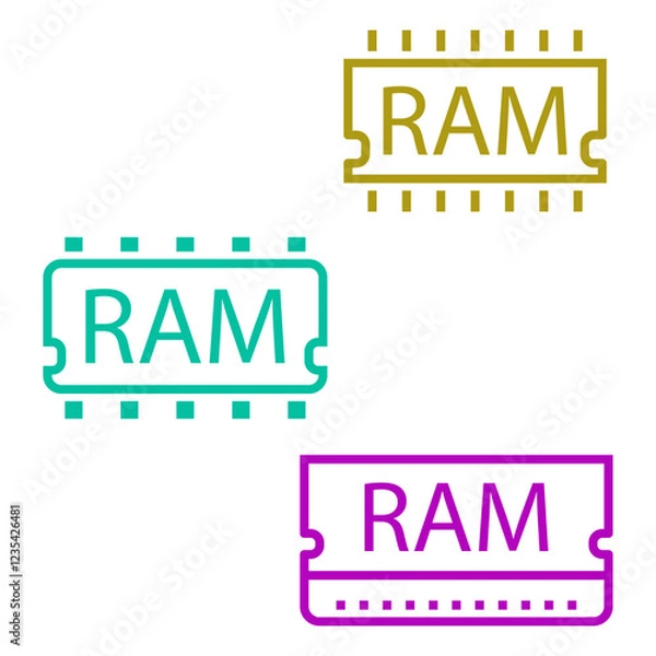 Fototapeta ram memory icon vector design templates