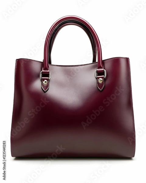 Fototapeta Elegant Maroon Leather Handbag - Product Photography